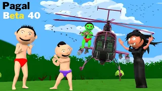 Pagal Bittu Sittu 40 | Helicopter Wala Cartoon | Gadi Wala Cartoon |Bittu Sittu Toons | Desi Comedy
