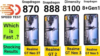 Snapdragon 8+Gen1 vs 888 vs 870 vs Dimensity 8100 SpeedTest 🔥🔥🔥