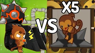 BTD6 Ultra Juggernaut VS. 5 BTD5 Juggernauts