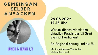 Solidarische Re-Regionalisierung statt neoliberale Handelspolitik im Ernährungsbereich - Sitzung 1/4