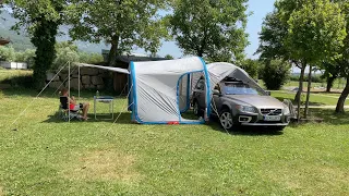 Volvo XC70 - attaching the shelter from the side