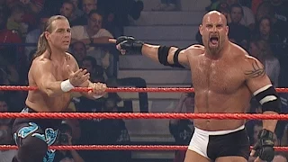 full-length match - raw - goldberg shawn michaels vs rvd vs. batista randy orton & kane