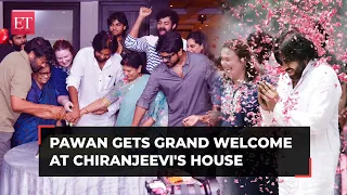 Pawan Kalyan gets grand welcome at brother Chiranjeevi's house after his victory in AP elections