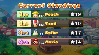 Mario Party 10 Mario Party #571 Spike vs Mario vs Peach vs Toad Mushroom Park Master Difficulty