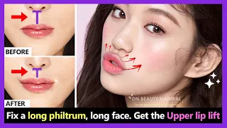 Just 4 exercises!! Fix a long philtrum. Get the Upper lip lift, make your face look cute & brighter.