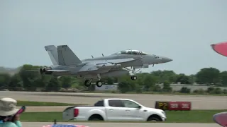 Three F-18s and one F-22 depart Oshkosh