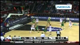 Linas Kleiza vs Serbia FIBA World Championship 3rd Place Game