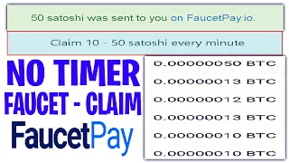 Every Claim 10 - 50 Satoshi Bitcoin Earn | Pay FaucetPay Wallet | Free Bitcoin