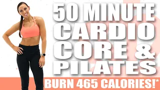 50 Minute TABATA CARDIO, CORE, AND PILATES WORKOUT! 🔥BURN 465 CALORIES!*🔥 Sydney Cummings