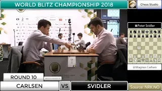 BEAUTIFUL CHECKMATE ON THE BOARD!!! CARLSEN VS SVIDLER | WORLD BLITZ CHAMPIONSHIP 2018