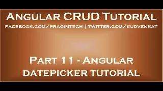 Angular datepicker tutorial