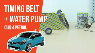 How to replace the timing belt and the water pump Clio mk4 1.2 16V 🚗