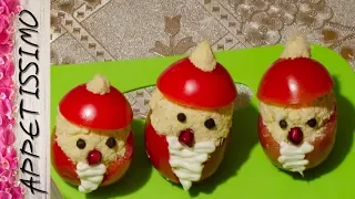 Вкусный Дед Мороз из помидоров. Новогодняя закуска / Tasty Santa Claus. New Year’s Appetizer Ideas