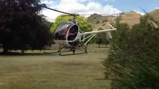 Hughes 300c takeoff from lawn
