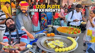 42/- Rs DHAMAKA Street Food India 😍 INTENSE Gunjiya Aloo Chaat, Jodhpuri Mirchi Vada, Dal Baati