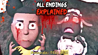 Amanda The Adventurer ALL SECRETS & ALL ENDINGS EXPLAINED