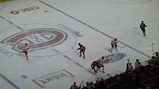 Montreal Canadiens' Jake Allen makes a big save in OT vs. Carolina Hurricanes' Seth Jarvis 3/7/23