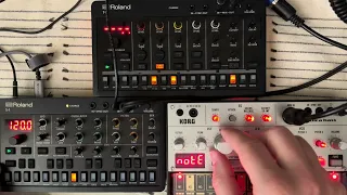 #jamuary2024  third impro Jam with Volca bass, Roland t8 and Roland s1