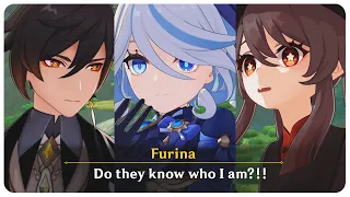 Furina Meets Hutao and Zhongli (Cutscene) Fontaine Characters in Liyue | Genshin Impact