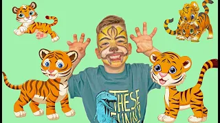 Dan za Oslikavanje Lica 🐱 Noa Tigar 🐱 Crtanje po Licu 🐱 How to Face Paint a Tiger 🐱 Face Painting 🐱