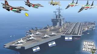 Israeli Navy Aircraft Carrier totally Destroyed By Palestinian Fighter Jets - GTA 5
