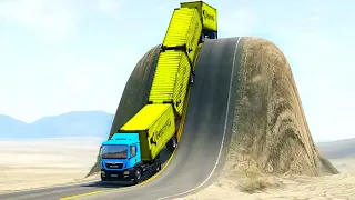 Cars vs Giant Bulge x Upside Down Speed Bumps x Ledges ▶️ BeamNG Drive (LONG VIDEO)
