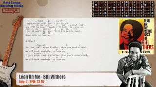 🎸 Lean On Me - Bill Withers Guitar Backing Track with chords and lyrics
