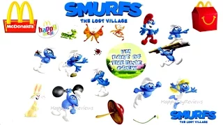 2017 McDONALD'S SMURFS HAPPY MEAL TOYS STICKER KIT THE LOST VILLAGE MOVIE 3 KIDS UK WORLD FULL SET