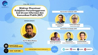 [Webinar] Diseminasi Kebijakan Penyelenggaraan Sub Urusan IKP (16 Oktober 2020)