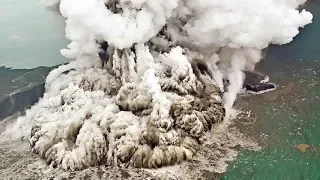 Anak Krakatau Volcano Eruption & Collapsed in Indonesia (Dec 22-23, 2018)