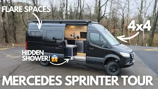 MUST SEE VAN TOUR! || Full Mercedes 4x4 Sprinter tour with a hidden bathroom!!