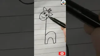 *h* Word Changed To The Giraffe 🦒|Easy Giraffe Drawing|Teach Your kid's|#shorts #500subs