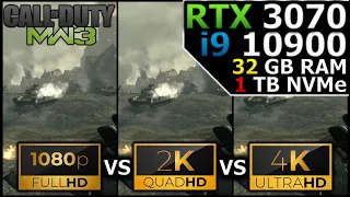 Call of Duty Modern Warfare 3 | 1080p vs 1440p vs 2160p | RTX 3070 | i9 10900 | 32GB RAM | 1TB NVMe