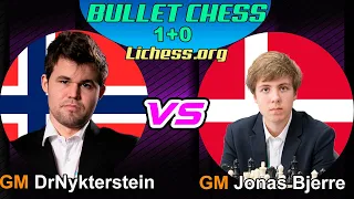 Magnus Carlsen vs Jonas Bjerre | Bullet Chess 1+0 | lichess.org.