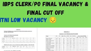 IBPS CLERK/PO FINAL CUT OFF & FINAL VACANCY | ITNI KAM VACANCY 😱 | #ibpsclerk2023 #ibpspo2023