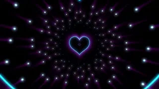 Star Neon Lights Love Heart I Nıght sky Purple Heart Background | Neon Heart Tunnel Loop 5 Hours