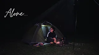 Solo camping Cozy little tent l cozy and secret mountain adventure ASMR