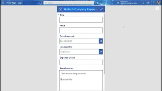 Microsoft o365 PowerApps Intro: Building a Company Expense Form App