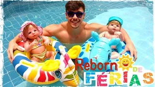 ROTINA DE FÉRIAS! Bebês Reborn Gêmeos em um dia de Piscina! Peter Toys Reborn baby in the pool