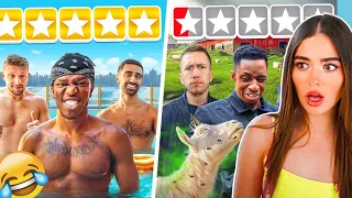 Rose Reacts to SIDEMEN 7 STAR VS 1 STAR HOTEL (KSI EDITION)!