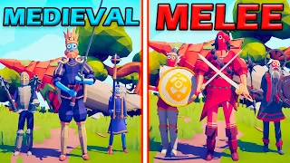 MEDIEVAL TEAM vs MELEE UNITS TEAM - Totally Accurate Battle Simulator | TABS