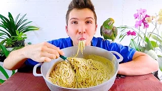 CREAMY ALFREDO PASTA • Mukbang & Recipe