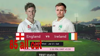 England 85 all out ist test vs ireland