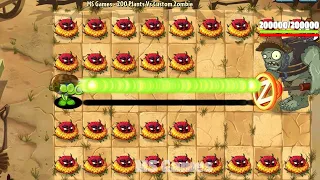 PvZ 2 Challenge - 200 Plants Max Level Vs Custom Wild West Gargantuar Zombie 200000 Hp