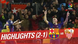 Highlights FC Barcelona vs Sevilla FC (2-1)