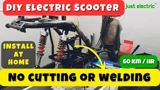 DIY Electric Scooter | kisi bhi Petrol Scooter ko Electric banao at Home ⚡| without tools 🔧