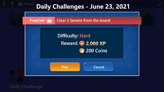 Microsoft Solitaire Collection | FreeCell - Hard | June 23, 2021 | Daily Challenges