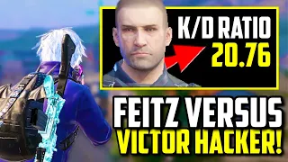 HACKER IN VICTOR SKIN VS FEITZ!! | PUBG Mobile