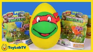 Giant TMNT Play Doh Surprise Egg With, Lego,  SpongeBob & Big Hero 6 Toys