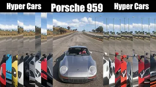 Classic Insane 1987  Porsche 959 Vs Hyper Car World || Forza Horizon 5 || 1 Mile Drag Battle ||